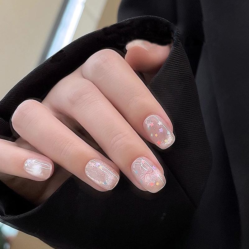 

Милый глиттер для ногтей в форме звезды, цвета макарон, для нейл-арта, украшения-шармы для ногтей, аксессуары, нейл-арт своими руками