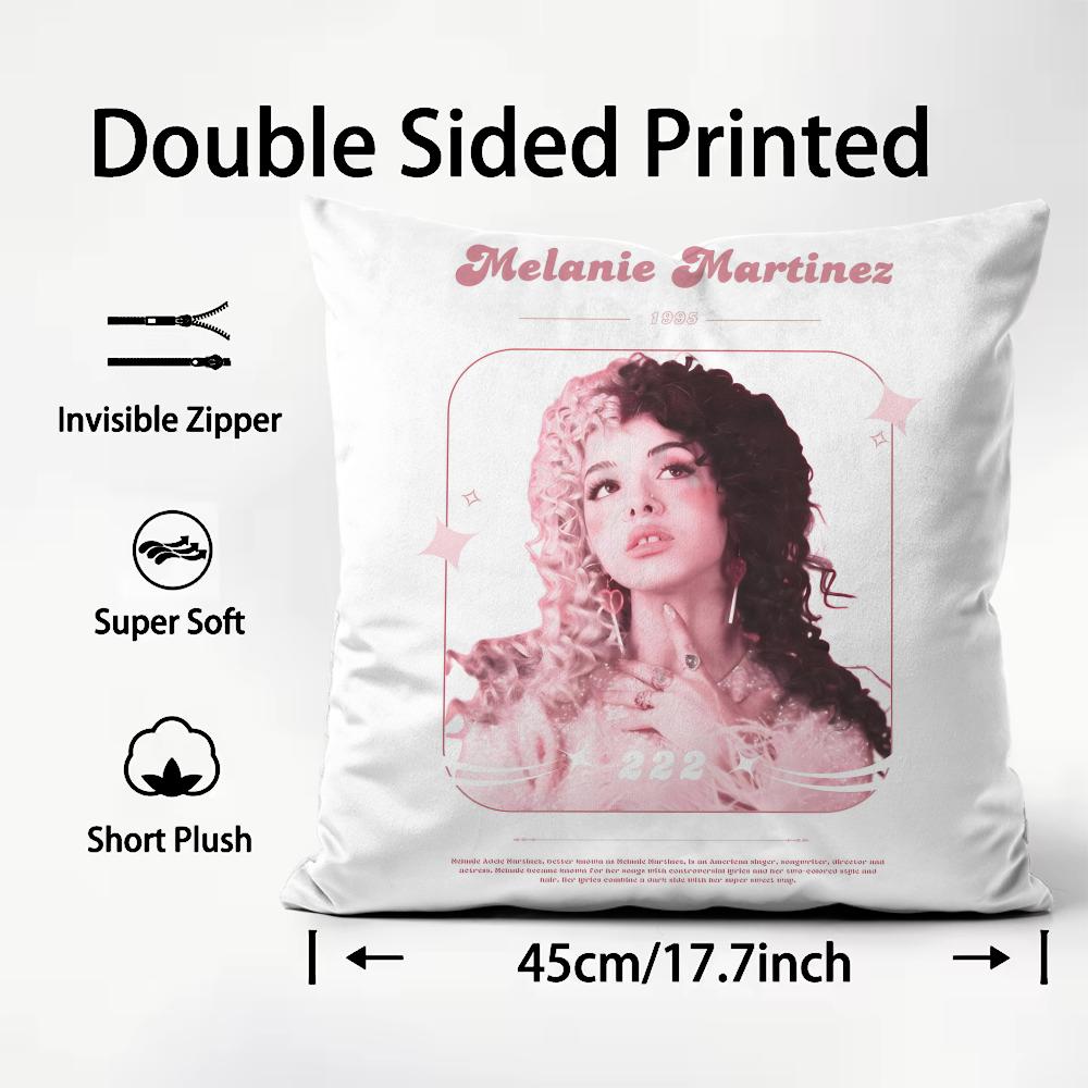 MMelanie MartinezZ Singer Cushion Cover Plush Fabric Soft DoubleSided Printed Sofa Warm Winter Home Child Gift Pillow Case