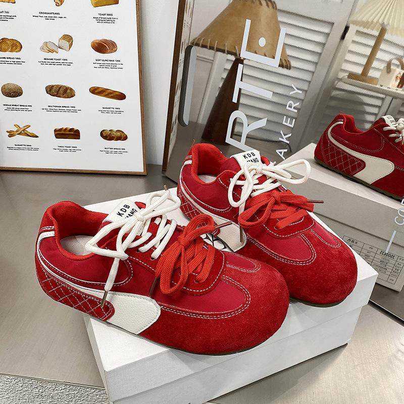 Spring line, spring new thick-soled women's leather soft-soled casual shoes