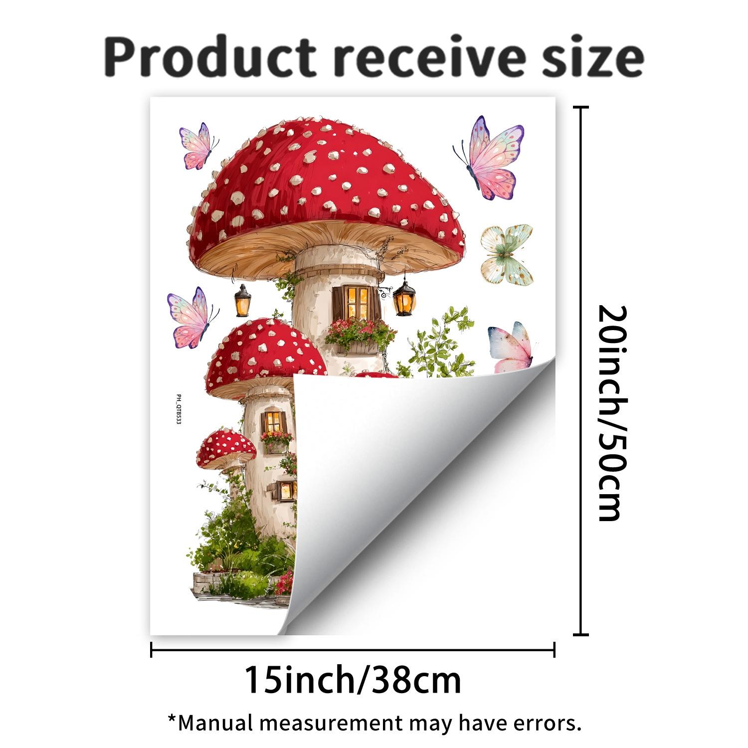 

Creative Mushroom House Butterfly Wall Sticker Removable Self-Adhesive Decal for Bedroom Hallway Corridor Home Decor 38x50cm разноцветный