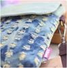 Denim Ripped Crossbody Small Bag - Cloth Art Large Screen Mobile Phone Bag