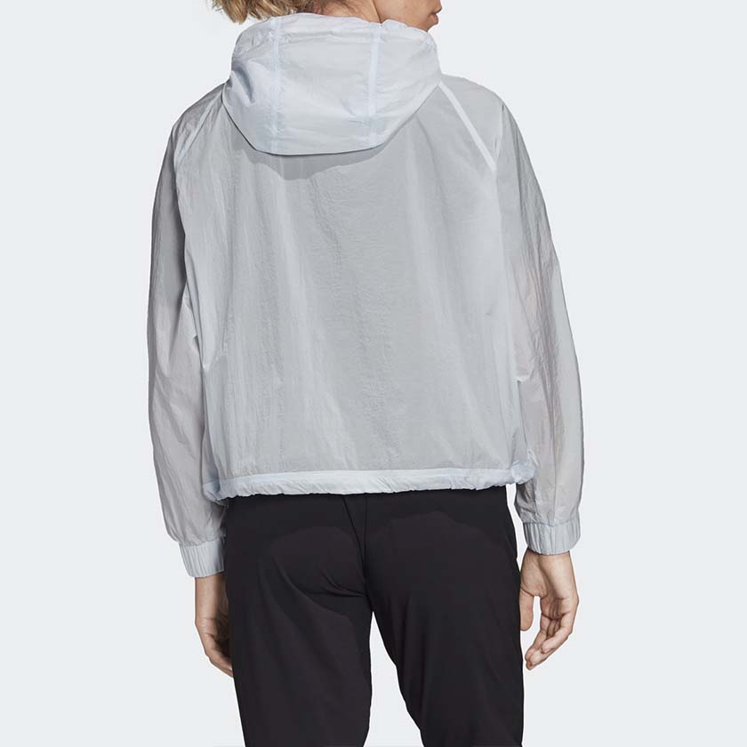Adidas Kangaroo Pocket Hoodie Jacket Women Tops Sky-Blue FK3223
