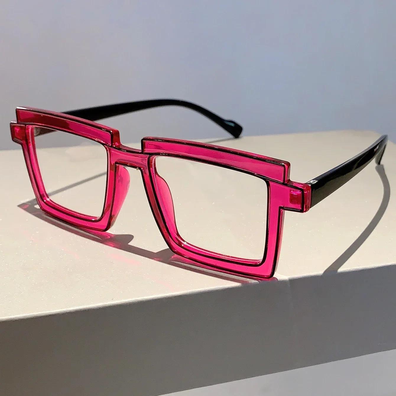 

Personality Fluorescent Color Contrast Anti Blue Light Eyeglasses Popular Anime Party Plain Light Mirror Ins Trendy Optical Prescription Lenses
