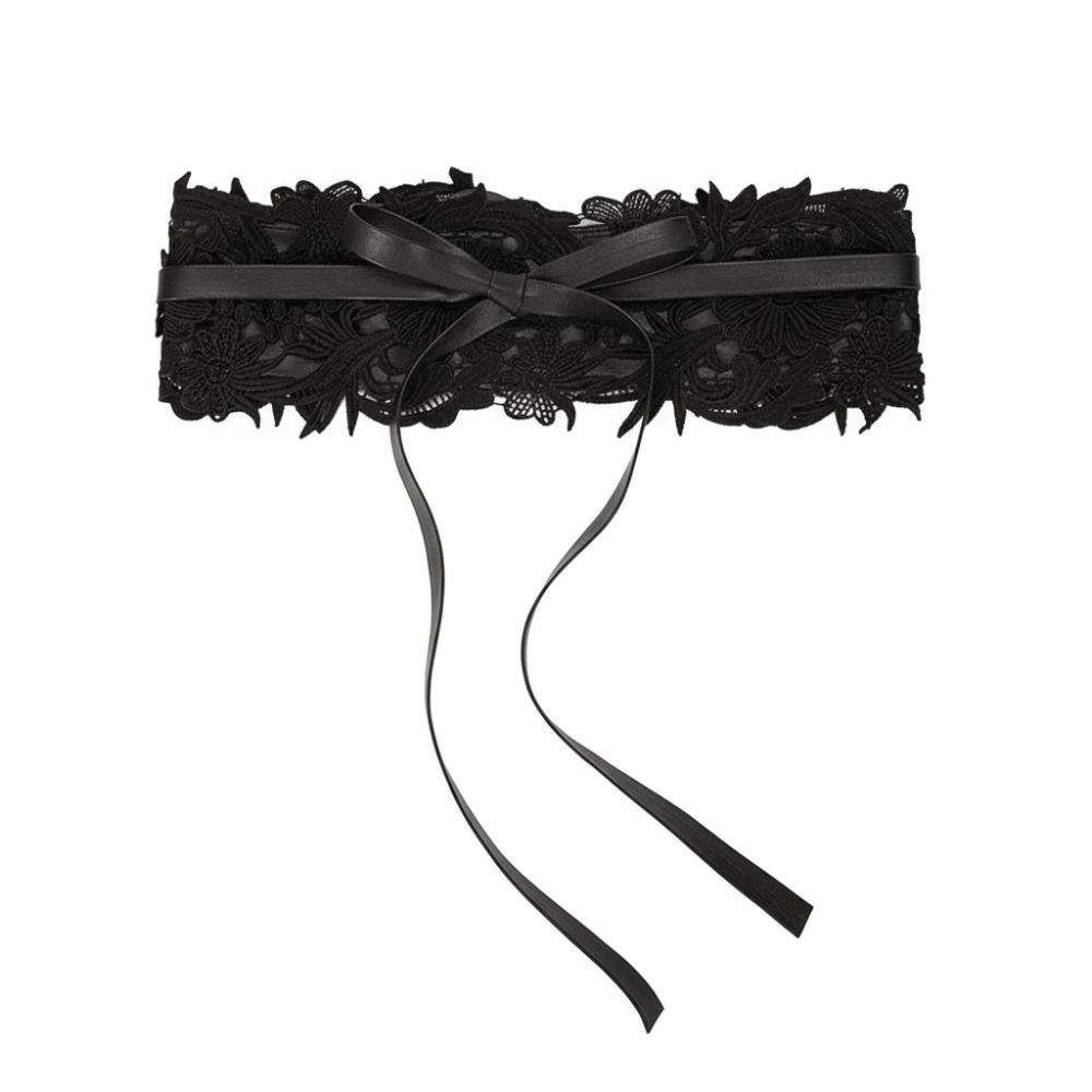 Vintage Lace Girdle Soft Waist Band Boho Style Obi Belt for Dresses