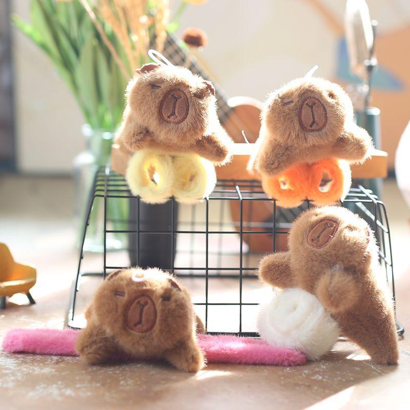 Cute Cute Kapibala Pants Pants Ring Pendant Plush Toy Doll Capybara Bag Hanging Ornament Doll Doll