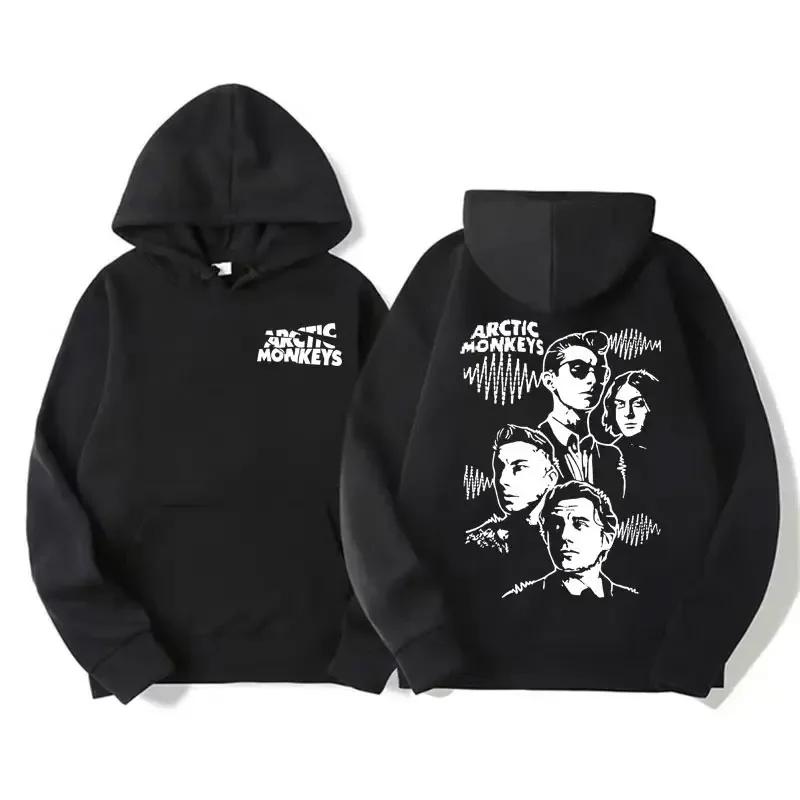 Retro Rock Arctic Monkeys Music Album Graphic Hoodies Men Vintage Oversized Y2k Hip Hop Hoodie Punk Sweatshirt Tour Double Sided