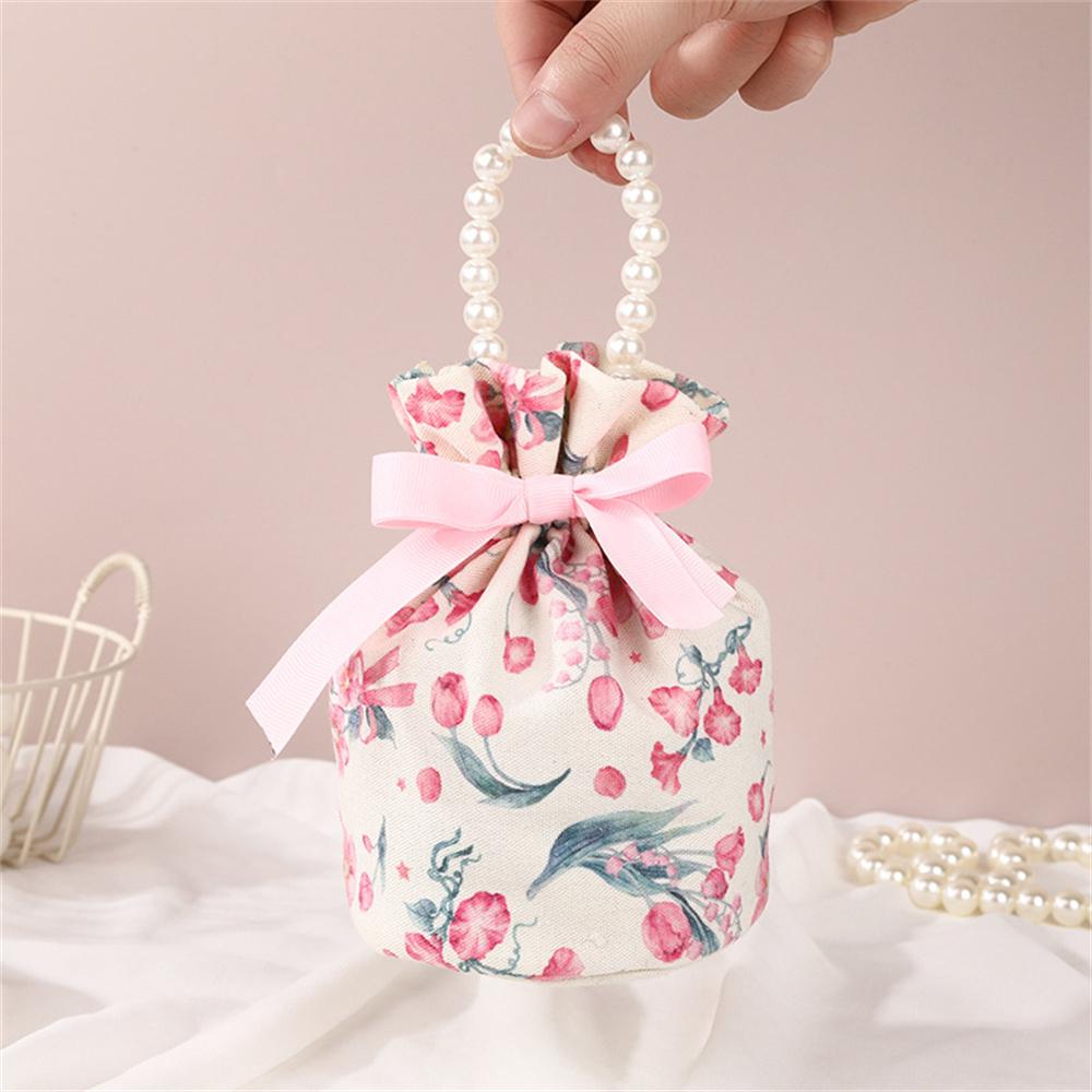 New Wedding Candy Bag Portable Canvas Gift Bag Party Wedding Goodie Packing Box Simple Red Green Handheld Gift Storage Bags