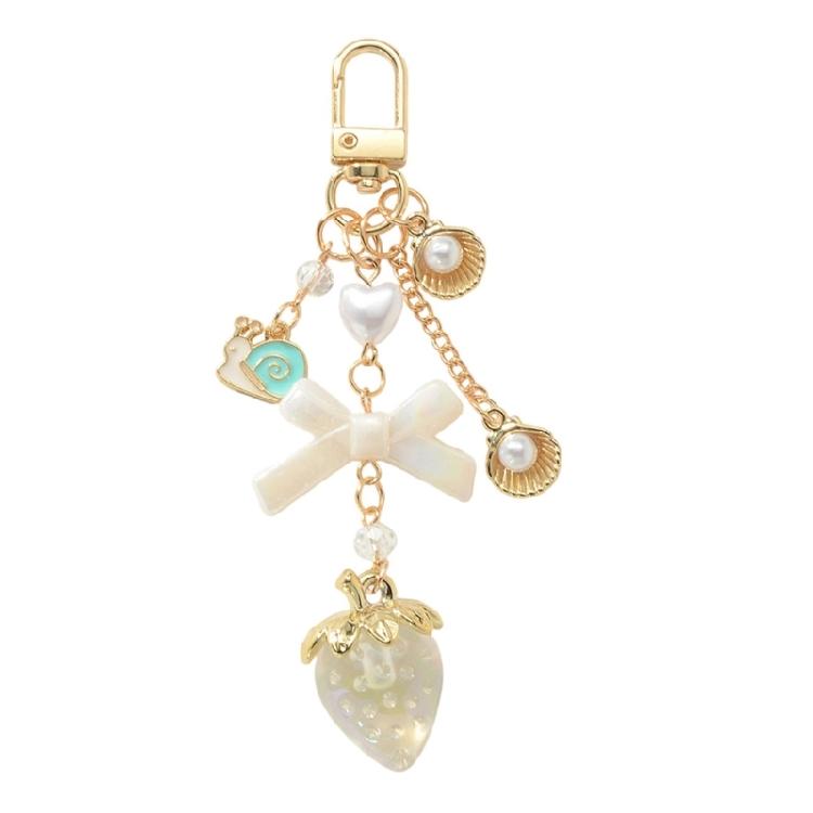 Eye Catching Resin Fruit Keychain With Bows Detachable Bag Charm Cute Fashion Gift Elegant Bags Pendant for Women