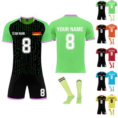 Εξατομικευμένο Σετ Πουκάμισων Ανδρικά Κοριτσίστικα με Ονομαστικό Αριθμό Προσαρμοσμένες μπλούζες ποδοσφαίρου για αγόρια κοστούμι προπόνησης