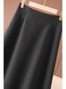 2025 Autumn/Winter Women's High-Quality Woolen A-Line High-Waisted Long Skirt