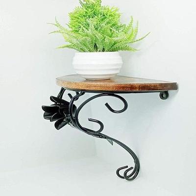 Iron and Wooden Wall Decor Shelf for Interior Decoration