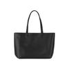 Tory Burch Mcgraw Solid Double T Logo Leather Tote Bag Women tote Black 152221-001
