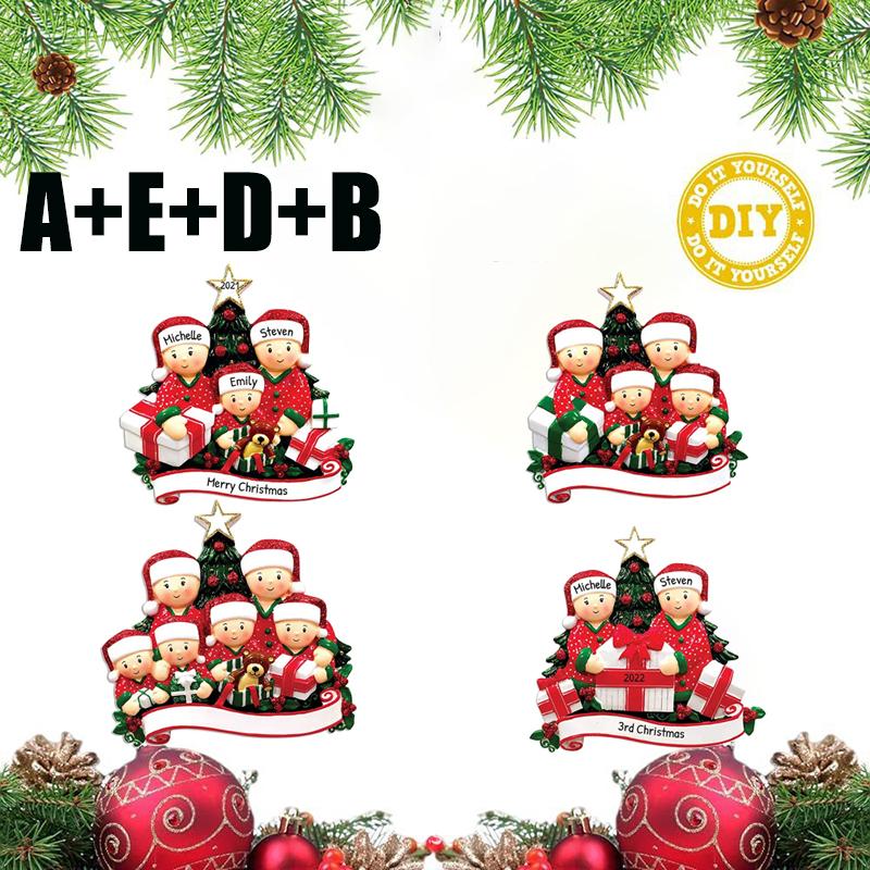Christmas Pendant DIY Personal Family Christmas Decorations For Home 2D Acrylic Christmas Tree Hanging Ornament New Year 2026