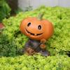 Pumpkin Scarecrow Statue With Fishing Accent  Fishing Figure Miniature Resin Art For  Indoor Festive Display