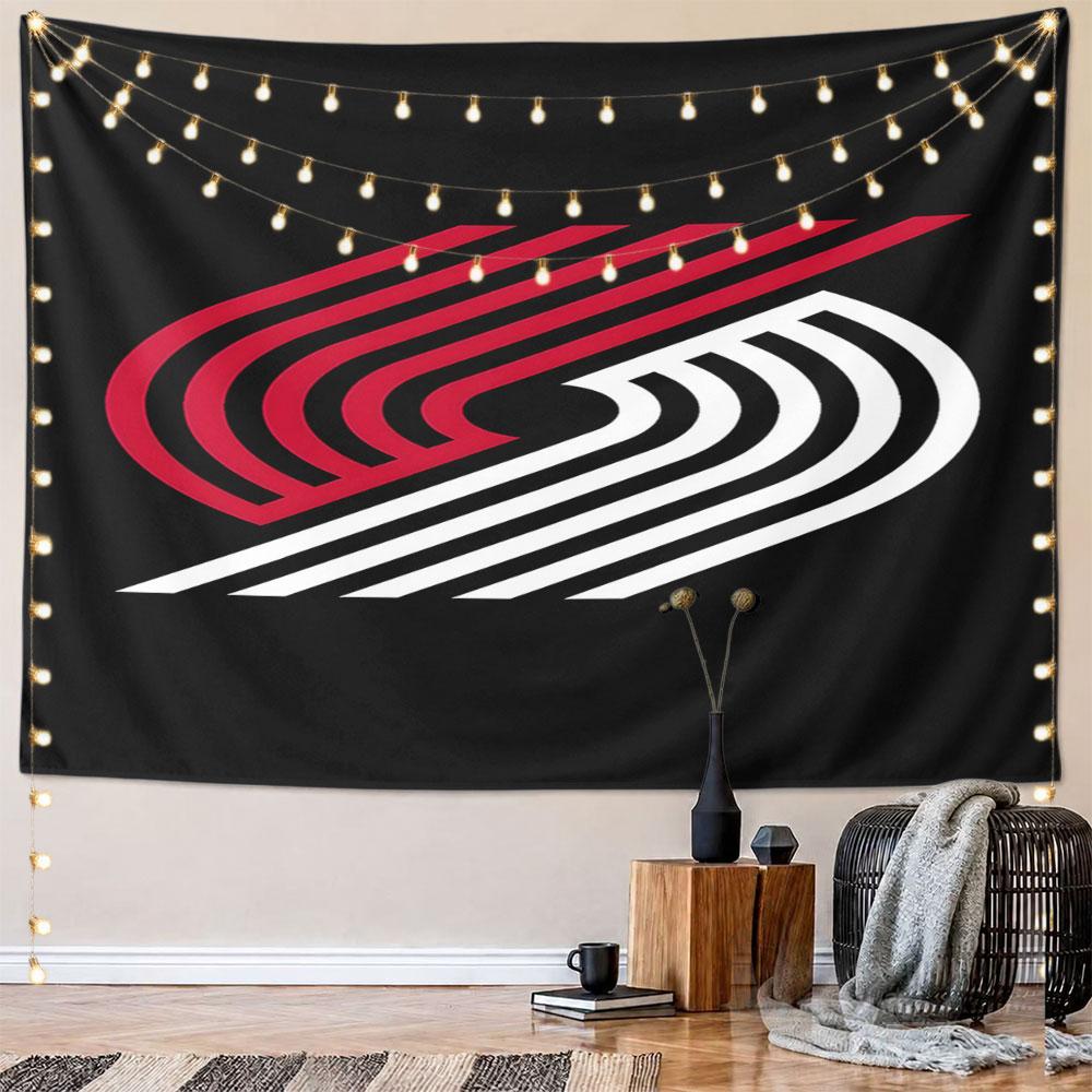 Red and White Geometric Sport Logo Pattern Wall Hanging Tapestry Decorative Tapestry Home Decor for Bedroom and Living Room