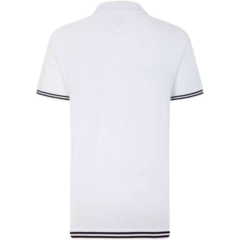 Tommy Hilfiger Cotton Cool Street Embroidered Striped Trim Fitted Short Sleeve Polo Shirt Men Tops DM0DM16219YBR