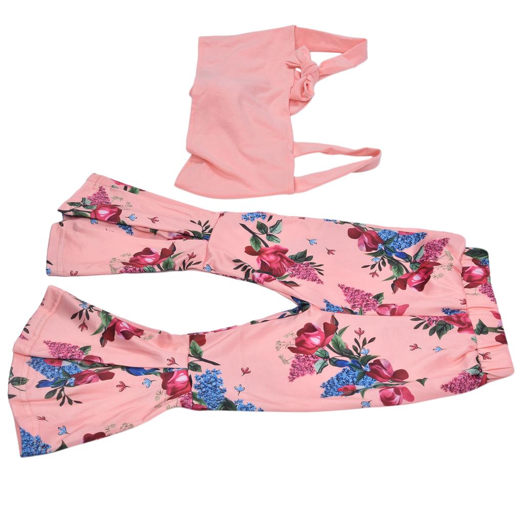 Mädchen Kleidung Set Sommer Kinder Anzüge Kinder Mädchen Kurzarm Top Schlaghose SetPink 90cm /