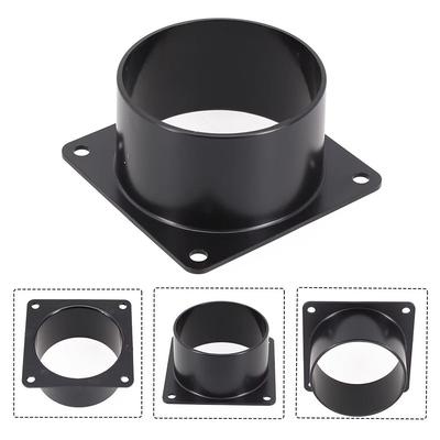 75/100/120/150mm Black Flange Connector Square Bottom Straight Flange Air Inlet And Outlet Air Ducting Connection Flange