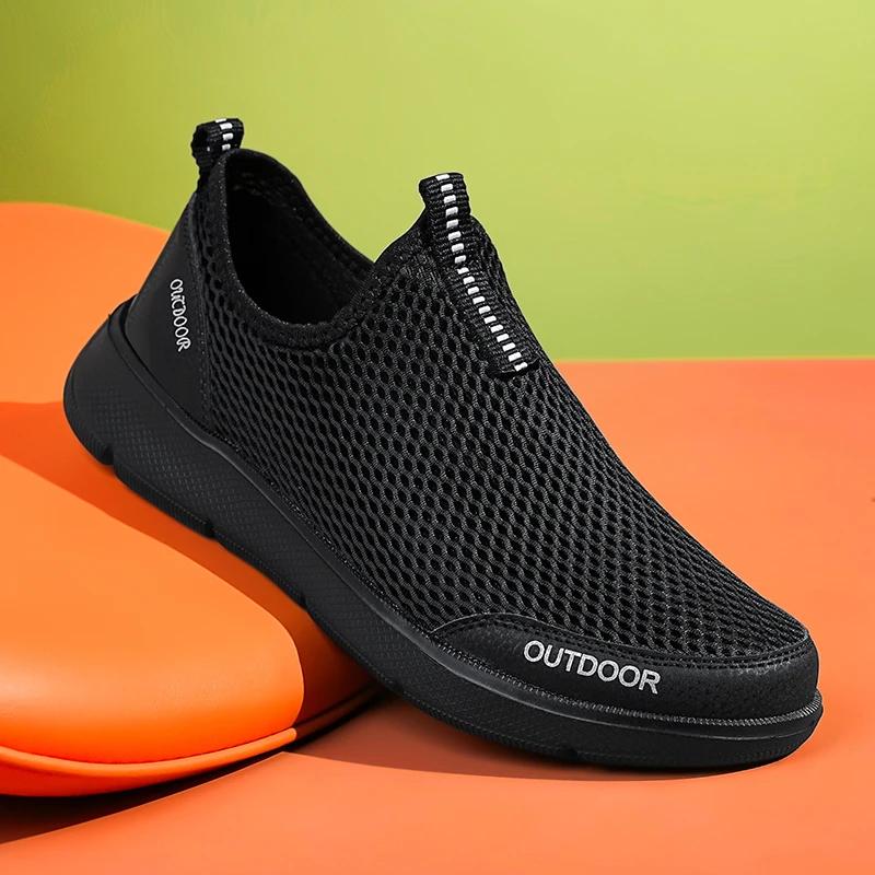 Fashion Men Breathable Mesh Casual Shoes Summer Sneakers Men Outdoor Walking Shoes Men's Lightweight Slip-on Sandals Zapatos De Hombre