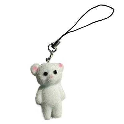 Cartoon Beflockte Katze Anhänger Handy Lanyard Niedliche Bärenpuppe Handy Riemen Schlüsselanhänger Für Mädchen Handy Kette Zubehör