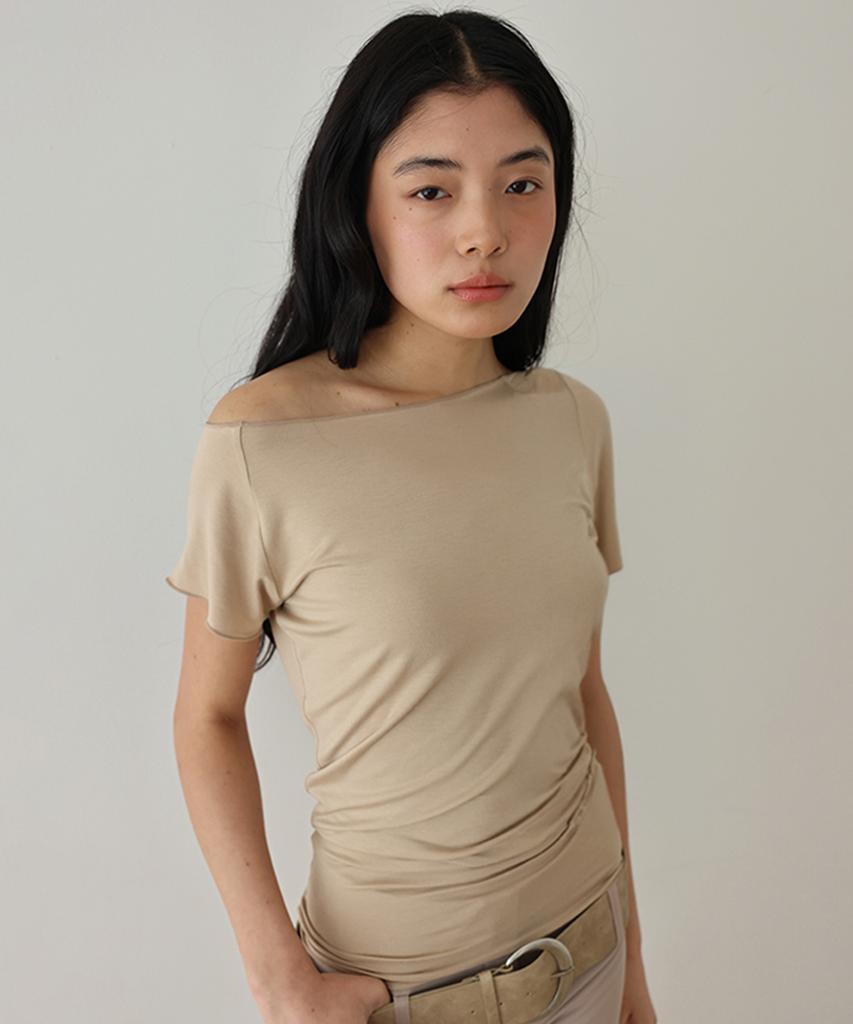 M.M.M Drape T-Shirt_Beige