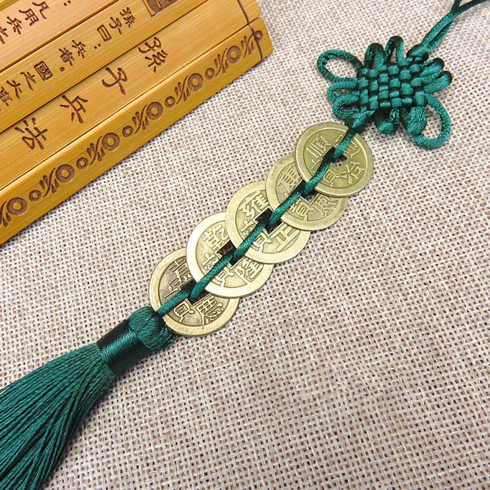 Feng Shui Chinese Knot Pendant Featuring Copper Lucky for Wealth Success and Prosperity Home Office Decoration
