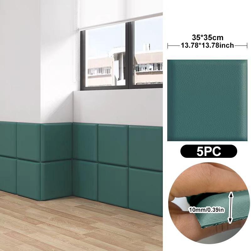 

5PCS Square 35*35cm 3D Wall Stickers Kids Anti-collision Leather Wall Panels Wallpaper Self-adhesive Children s Room Wallpaper 35x35cm