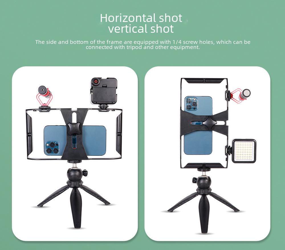 Mobile Phone Live Broadcast Rabbit Cage Set with Desktop Tripod & Stabilizer