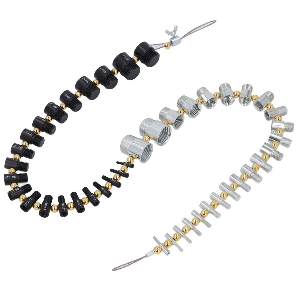 Tamaño de Perno Calibrador de Roscas 44 Macho Hembra Tornillo Tuerca Medir Tamaño Comprobador 23 Imperial 21 Métrico