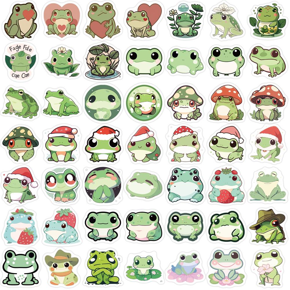 100 Small Size Cartoon Frog Doodle Stickers Decorate Guitar Notebook Suitcase DIY Waterproof
