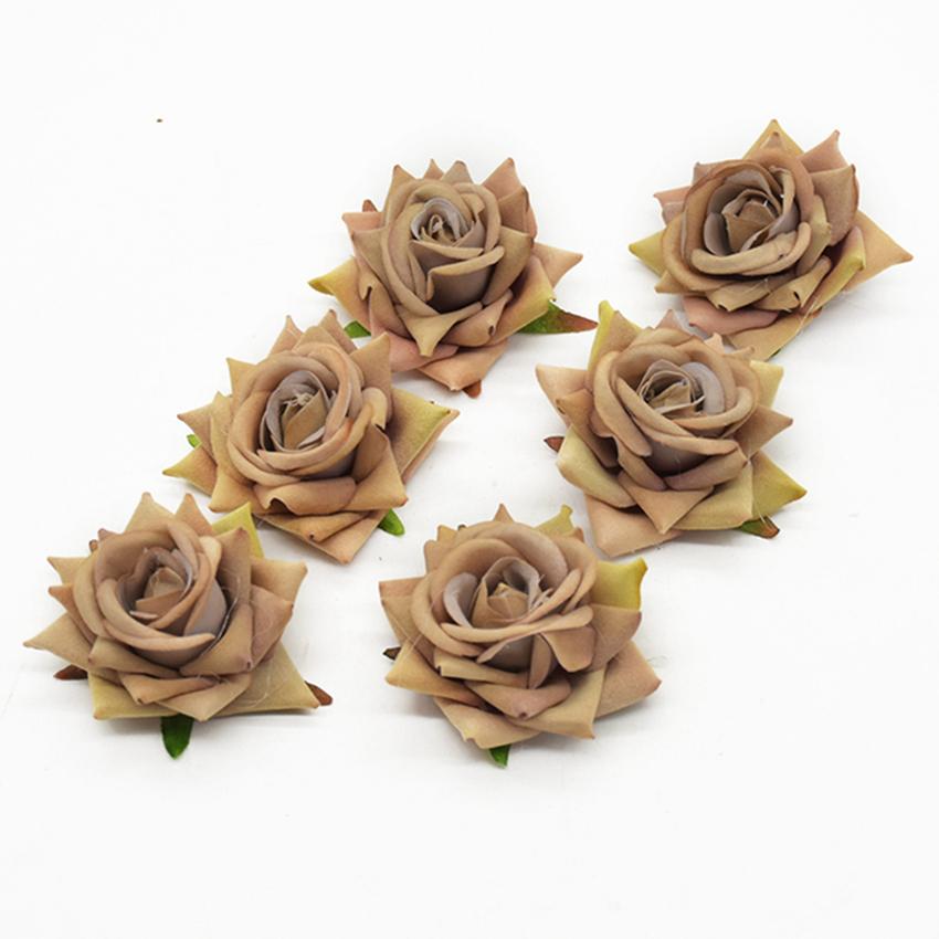 

5/10Pcs Artificial Flower Silk Rose Wedding Decor Festival Wreath Home Festival Outdoor Garden Arch Diy Gift Candy Box Wholesale 5 pcs