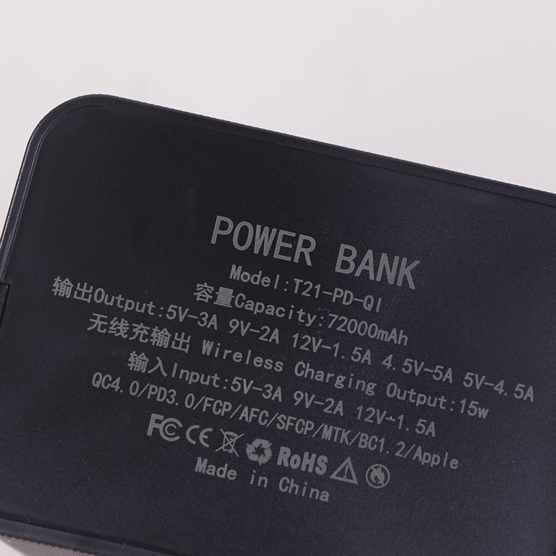 D21 21X18650 Battery Case Welding Free Power Bank Case Pd With Light 18650 Battery Charge Box Detachable Portable Diy Shell