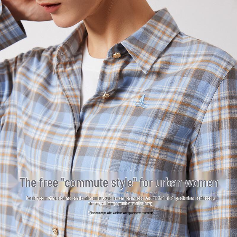Navigare Women's Cotton Plaid Long-Sleeve Shirt