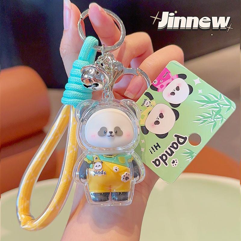 Panda Transparent With Shell Keychain Cute Cartoon Highgloss Acrylic Craft Doll