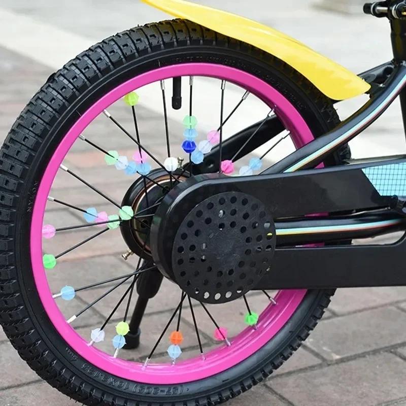 36pcs Bicycle Wheel Spoke Beads - Colorful Plastic Decoration Clips for Kids' Bike Wheels, Cycling Accessories