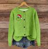 Women's Vintage Knit Button Print Cardigan Jacket
