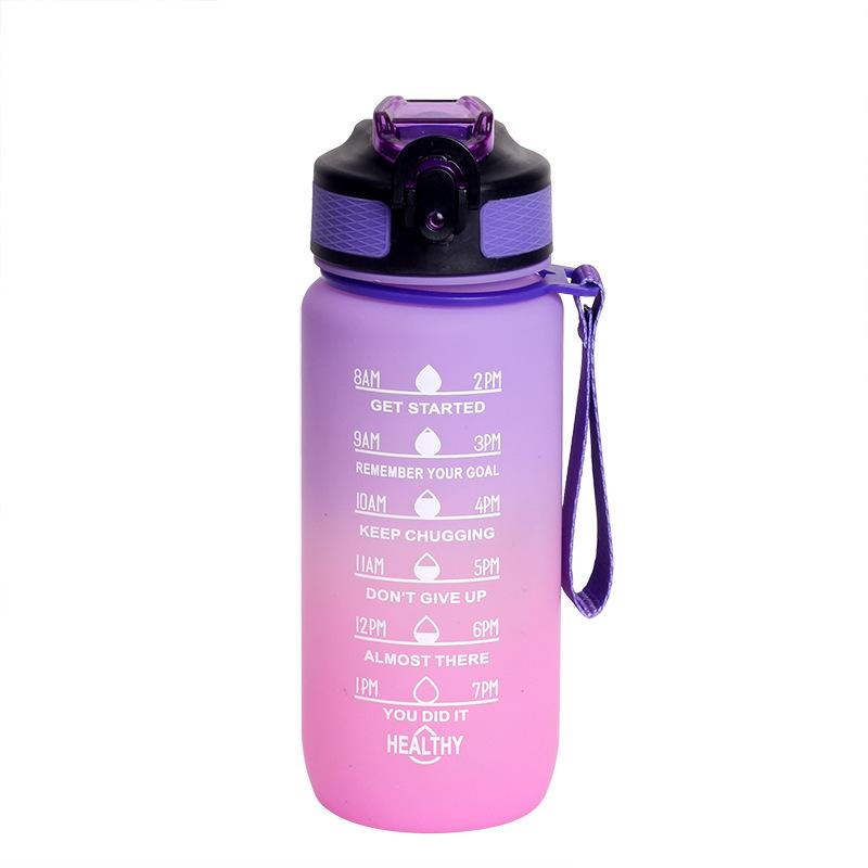 600ml Gradient Cup pohár na vodu s rukojetí Spring Cap Space Cup Plastový pohár na vodu Sportovní venkovní pohár na vodu