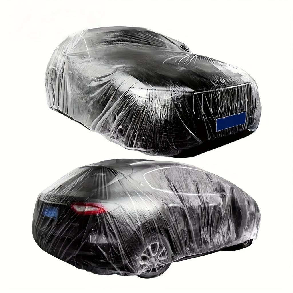 2025 Heavy-Duty PE Film All-Weather Car Cover - Suitable for Waterproof and Dustproof Vehicles, with a Transparent Hood