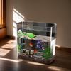 Tank For Turtles Clear Desk Fish Tank Turtle Tank Starter Ornamental Fish Bowl Multi-Function Areas Small Aquarium Aquarium