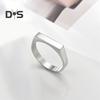 Vintage Unisex Ring Pure Color Polished Titanium Steel Flat Surface Simple Style Luster Multi Sizes Anti-Rust Lightweight Finger Jewelry