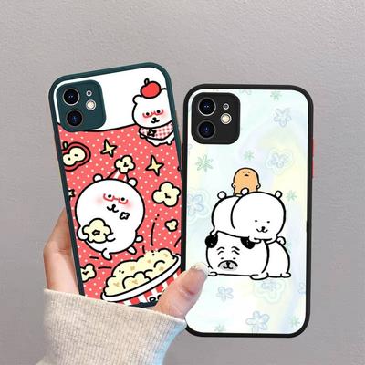 Cute Joke Bear For IPhone 16 15 14 13 12 11 Pro Max X XS MAX Plus Translucent Black Phone Cover