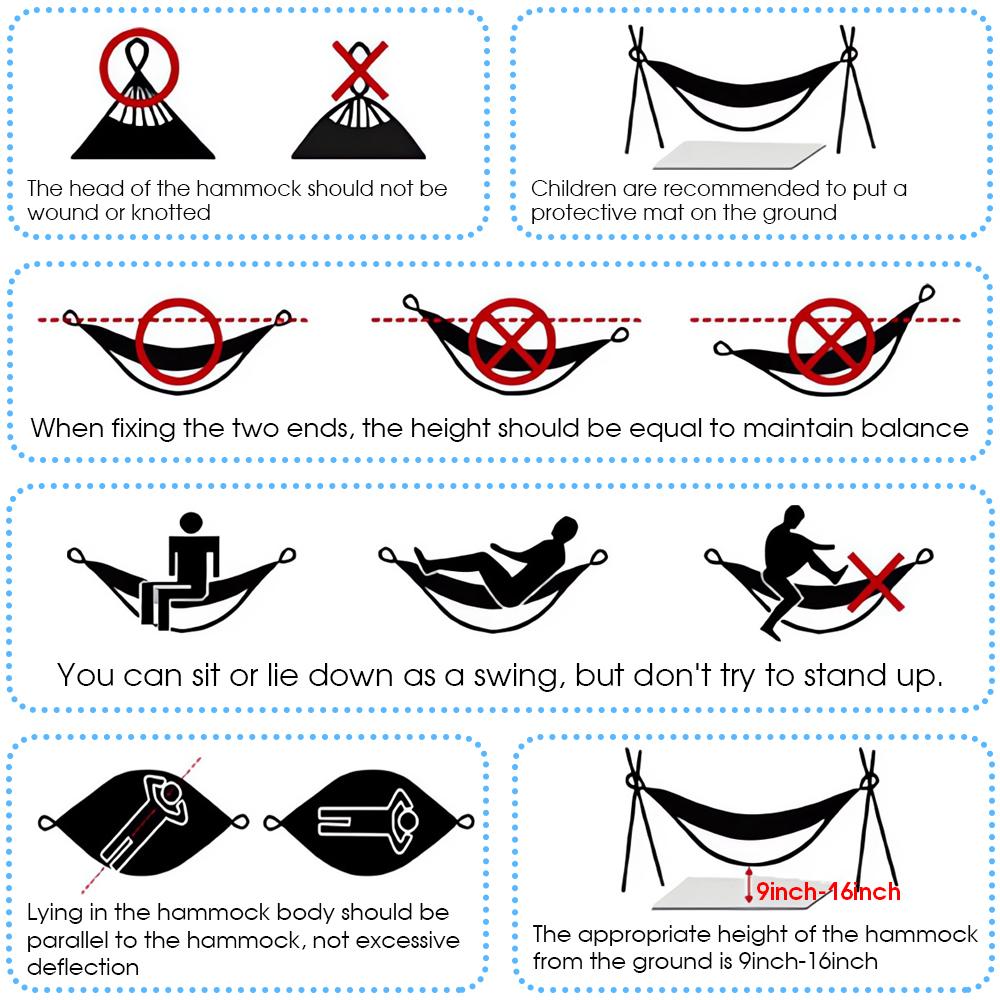 150-300KG Outdoor Use Hammock Children Boys Girls Lightweight To Carry Tree Hanging Bed Swing Chair for Garden Camping Beach Yard Travel