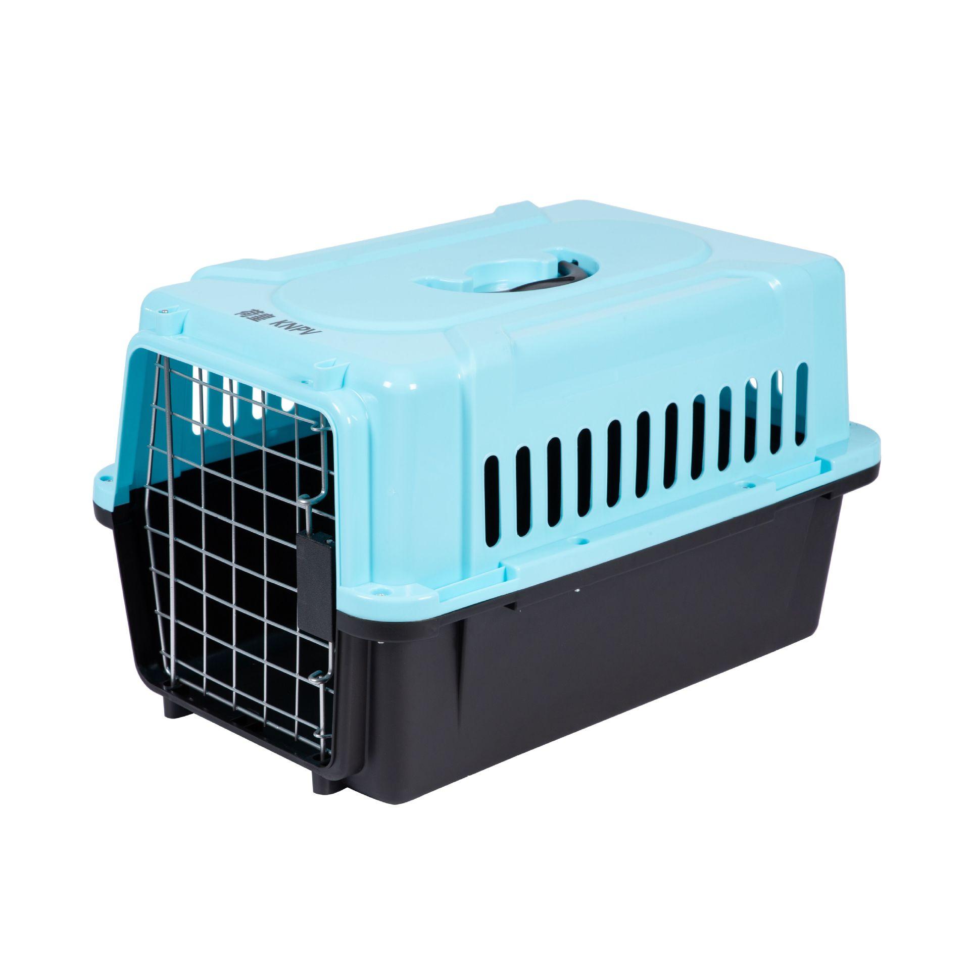 

Portable Pet Airline Carrier for Cats Dogs Travel Crate Kennel with Ventilation Hot Sale Wholesale Pet Supplies No pad provided синій