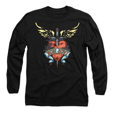 Bon Jovi Unisex Adult Dagger Heart Long-Sleeved T-Shirt