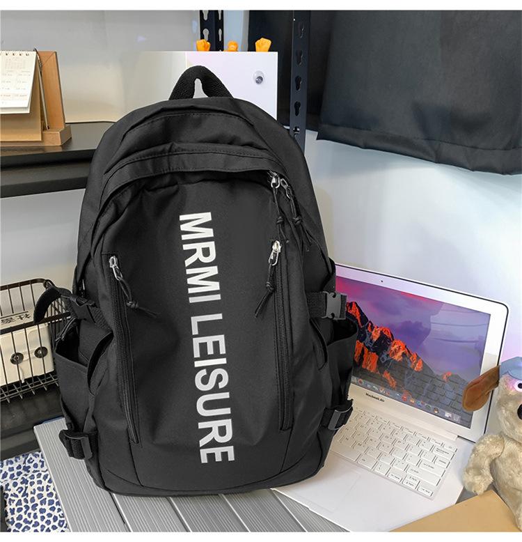 

School bag female college student fashion trend backpack junior high school students ins large capacity casual computer backpack чёрный