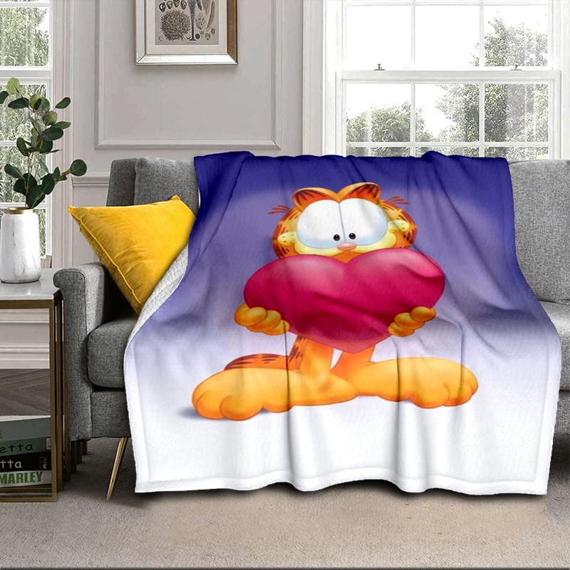 Garfi cat Valentine Heart Blanket Flannel Blanket for bed, sofa, Camping, Hiking, Picnic Essentials, gift for family Fan gifts