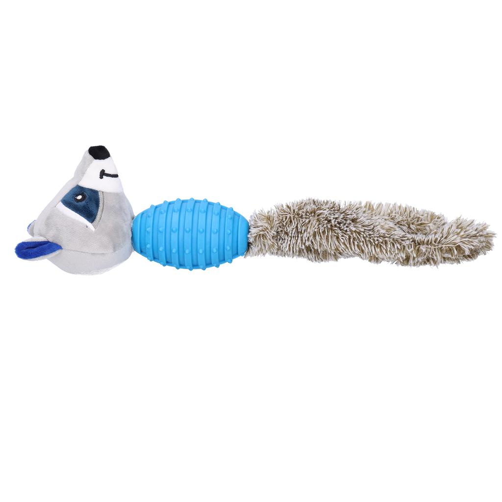 Pet Chew Toys Teeth Cleaning Biting Interactive Training Stuffed Plush Animal Doll for DogBlue Raccoon