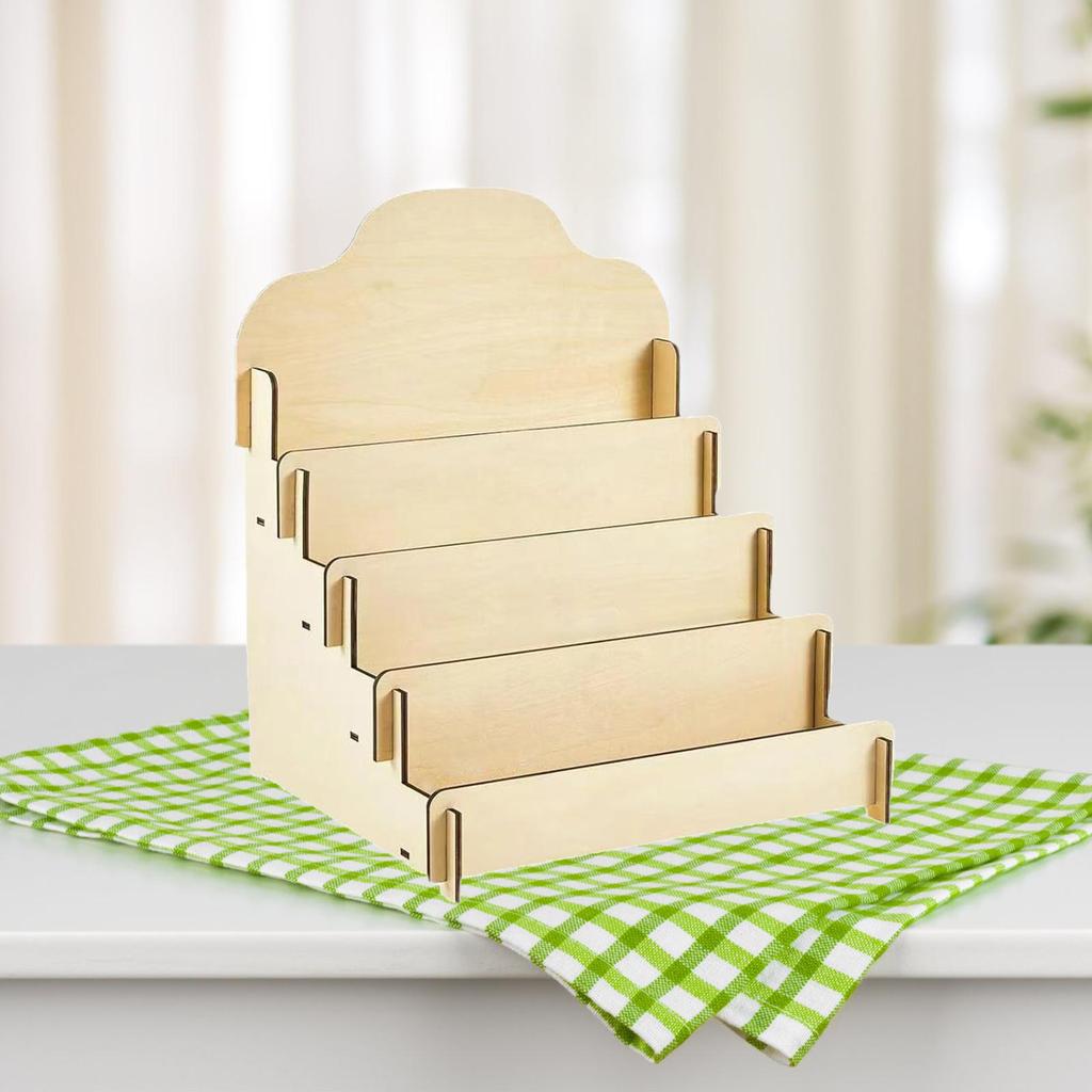 Card Display Holder Multi Tier Wooden Greeting Stand Comic Book Retail Table