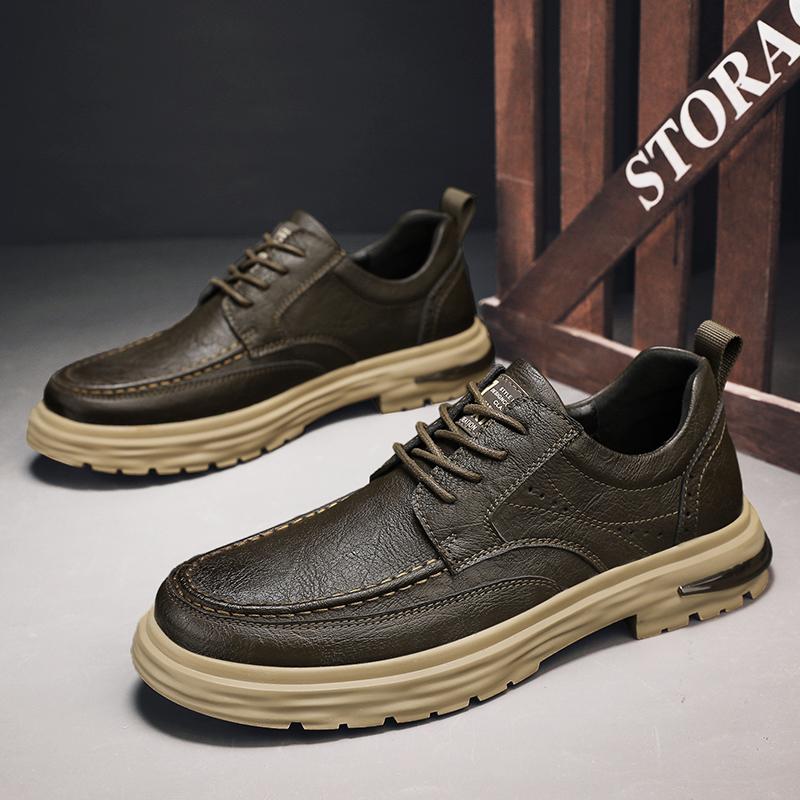 Classic Fashion Oxford Shoes Thick Sole Durable Men's Outdoor Sports Shoes Men's Genuine Leather Casual Shoes Low Top Shoes