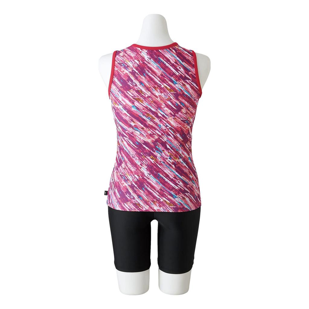 Mizuno Gym 18cm Size Size 64 Women's Swimsuit, Fitness, Swimwear, 3/4 Length, Inseam, N2JG2845, M, Pink,